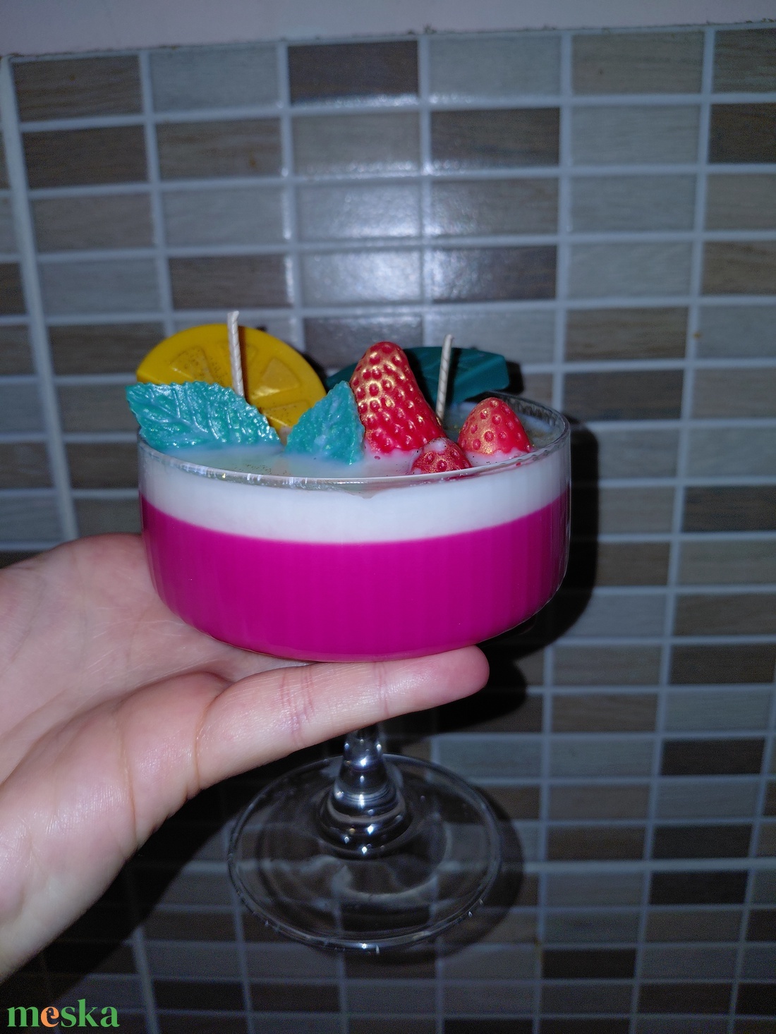 Epres citromos gyertya  - otthon & életmód - gyertya, illat, aroma - gyertya - Meska.hu