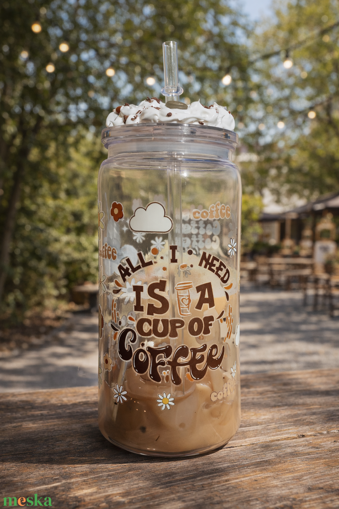 Kávé mintás műanyag pohár  - otthon & életmód - konyhafelszerelés, tálalás - tálalás - pohár - Meska.hu