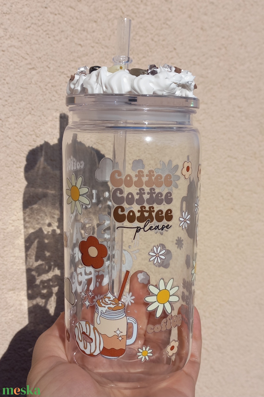 Kávé mintás műanyag pohár  - otthon & életmód - konyhafelszerelés, tálalás - tálalás - pohár - Meska.hu