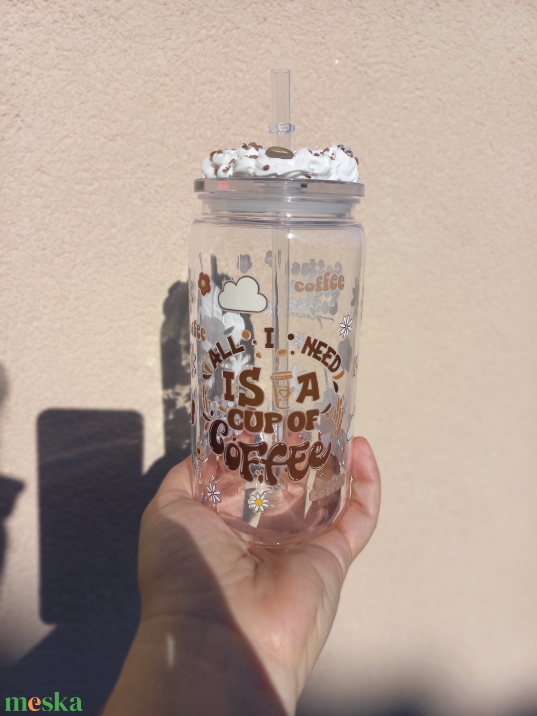 Kávé mintás műanyag pohár  - otthon & életmód - konyhafelszerelés, tálalás - tálalás - pohár - Meska.hu