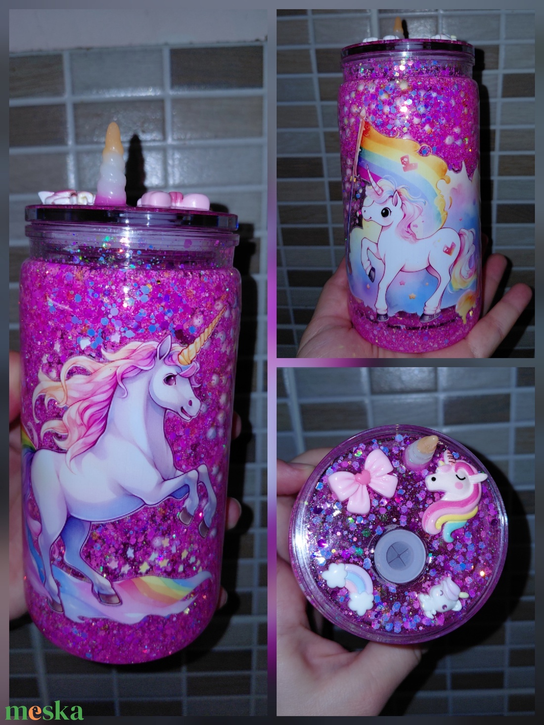 Unikornis műanyag pohár  - otthon & életmód - konyhafelszerelés, tálalás - tálalás - pohár - Meska.hu