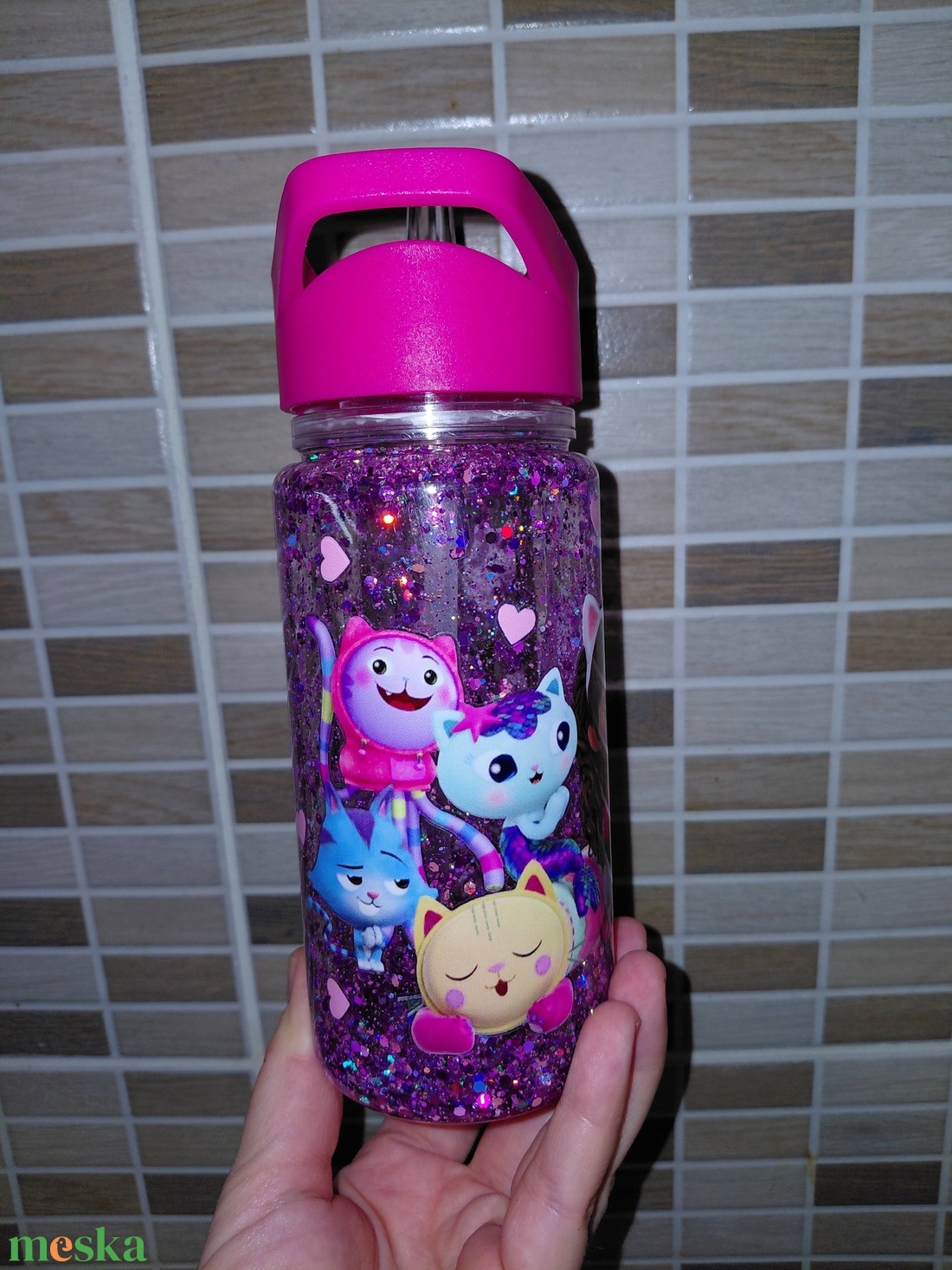 Gabi babaháza csillámos gyerek kulacs - otthon & életmód - konyhafelszerelés, tálalás - italos kellékek - kulacsok - Meska.hu