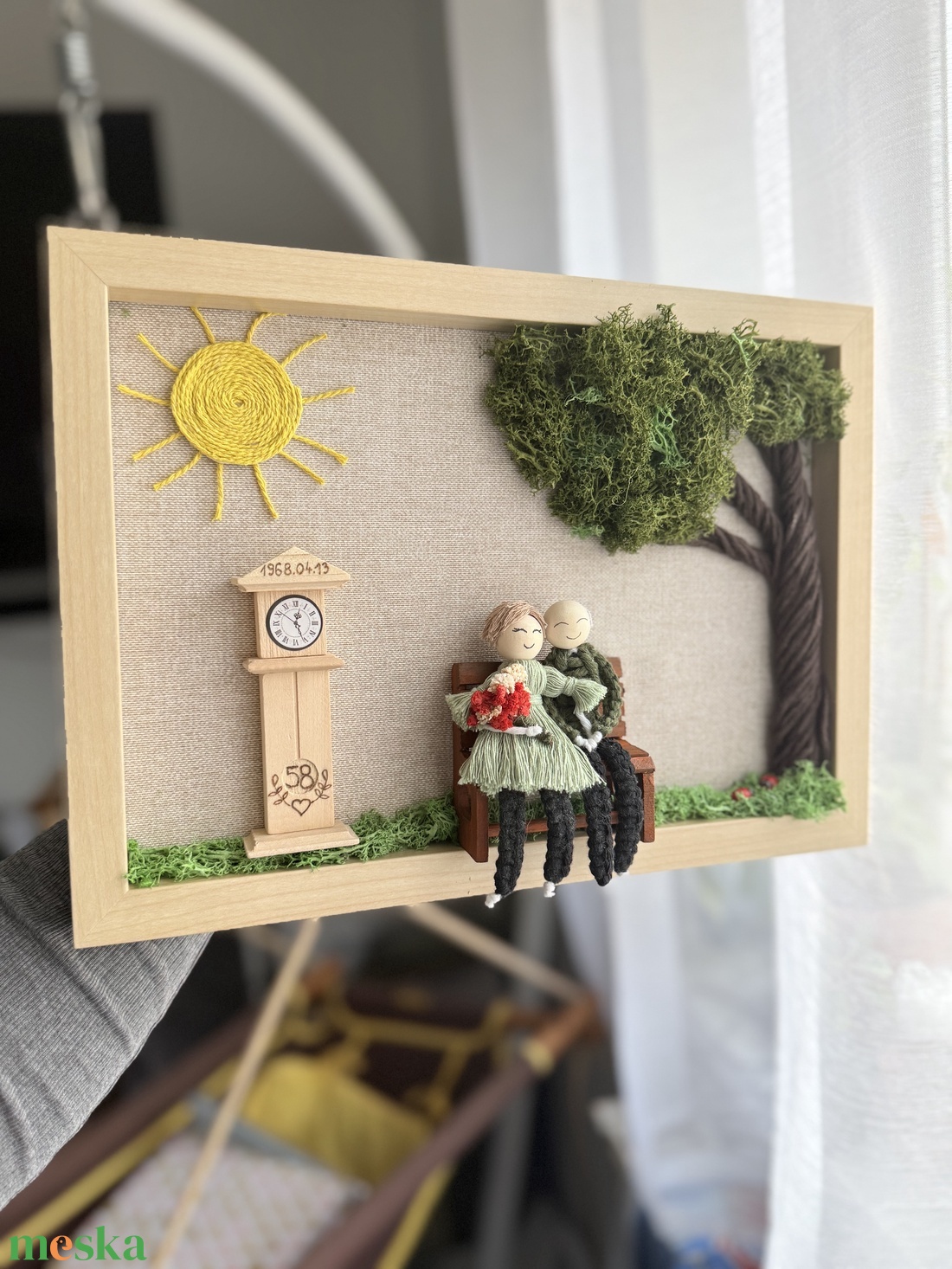 Egyedi fonalkép házassági évfordulóra - otthon & életmód - dekoráció - kép & falikép - 3d képek - Meska.hu