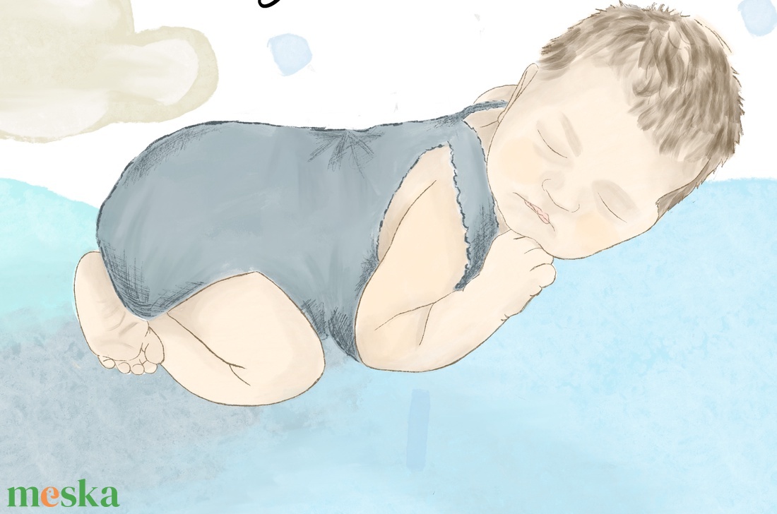 Egyedi babaposzter a baba adataival - személyre szabott illusztráció újszülött ajándék - baba - mama - babaszoba dekoráció - babaposzter - Meska.hu