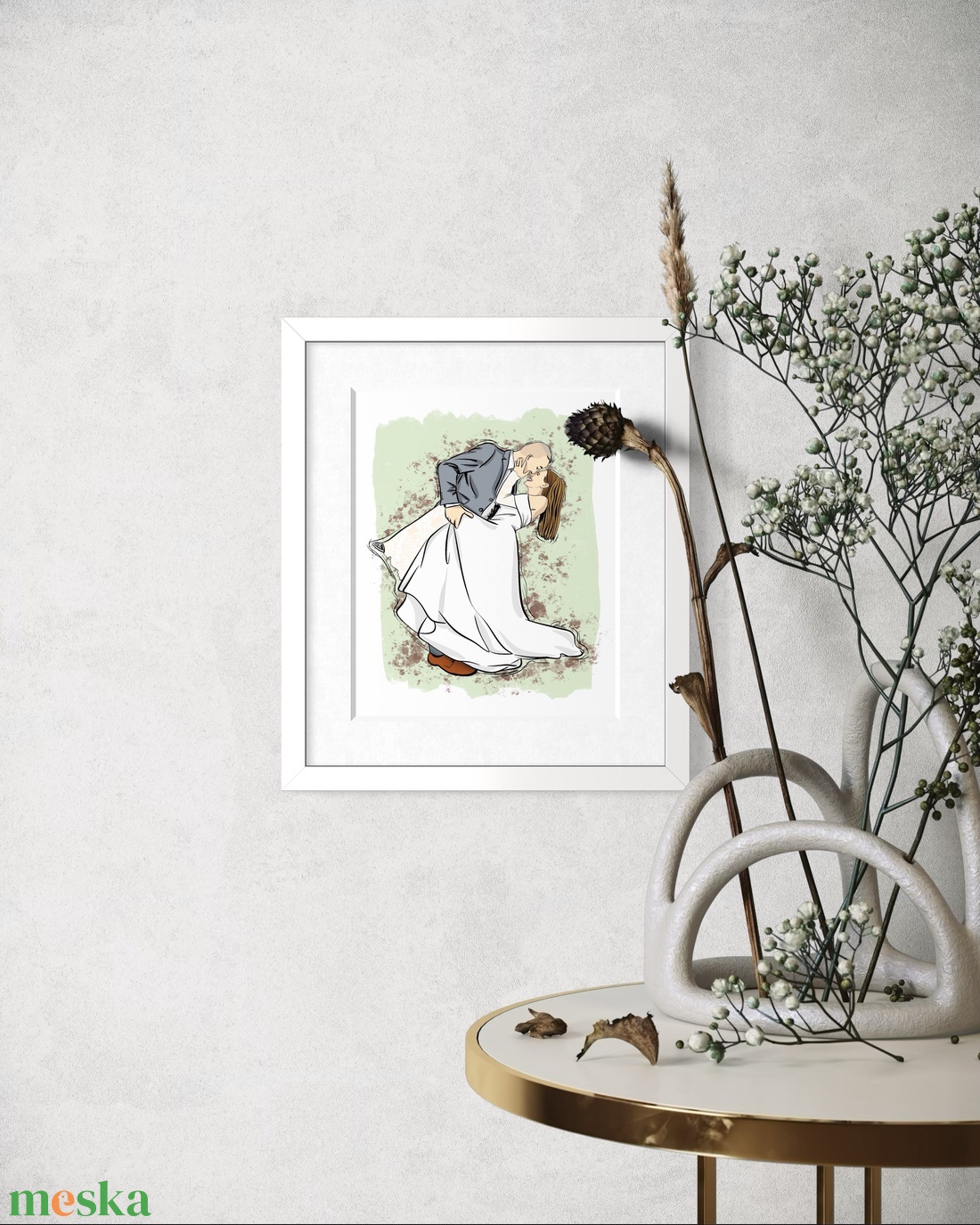 Egyedi esküvői illusztráció fotó alapján - személyre szabott nászajándék - esküvő - esküvői szett - Meska.hu