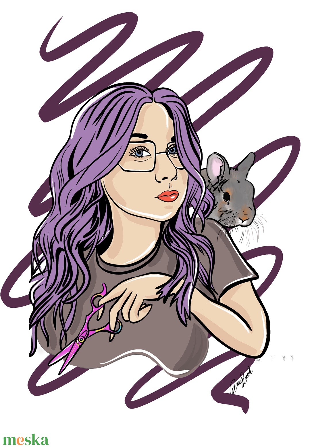 Egyedi portré fotó alapján � Kézzel rajzolt egyéni vagy családi portré, személyre szabott ajándék - művészet - portré & karikatúra - portré - Meska.hu