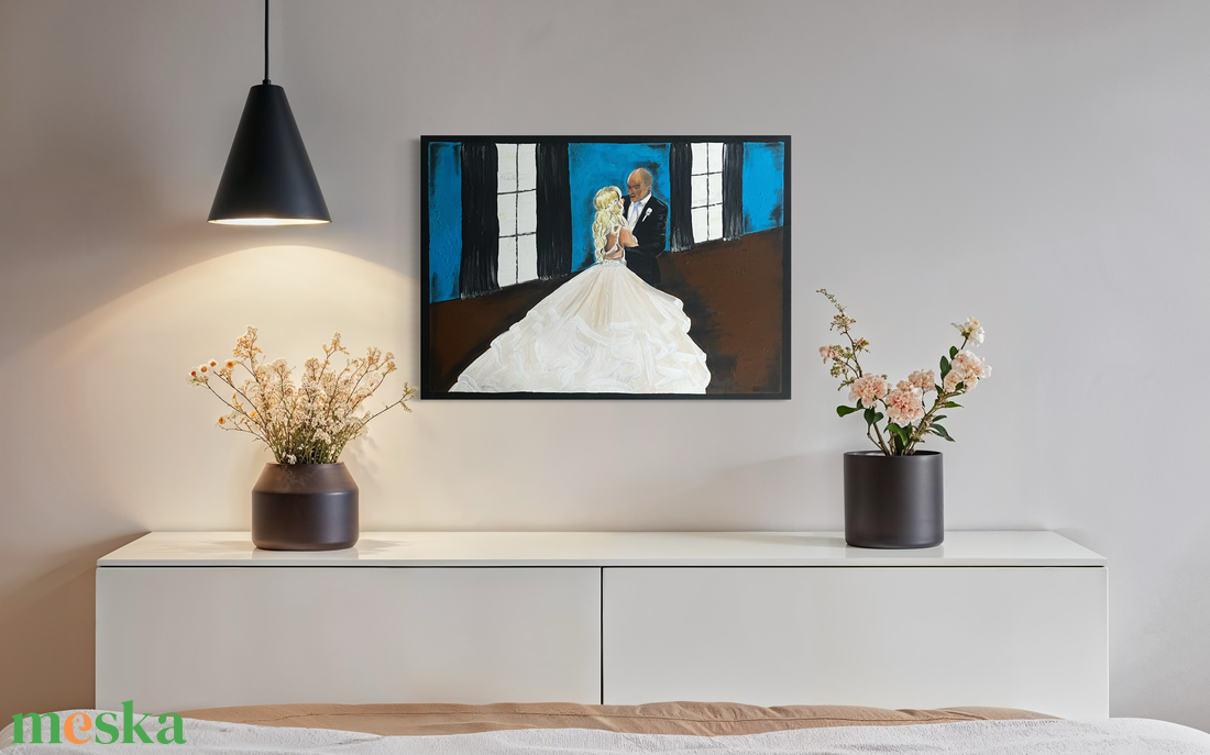 � Esküvői festmény fotó alapján � Egyedi, kézzel festett nászajándék választható méretben - művészet - festmény - akril - Meska.hu