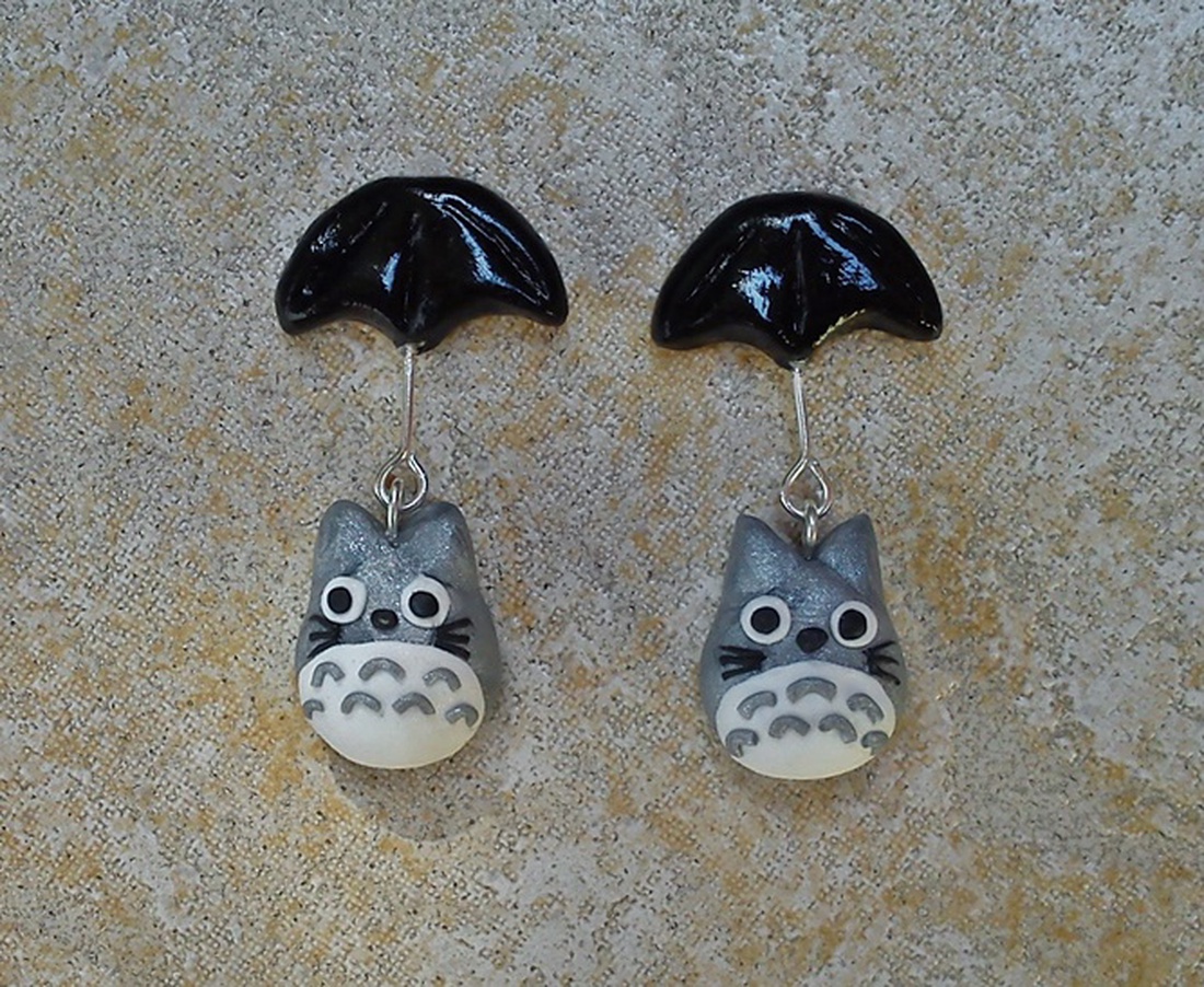 Totoro beszúrós fülbevaló - - Meska.hu Totoro beszúrós fülbevaló - - Meska.hu