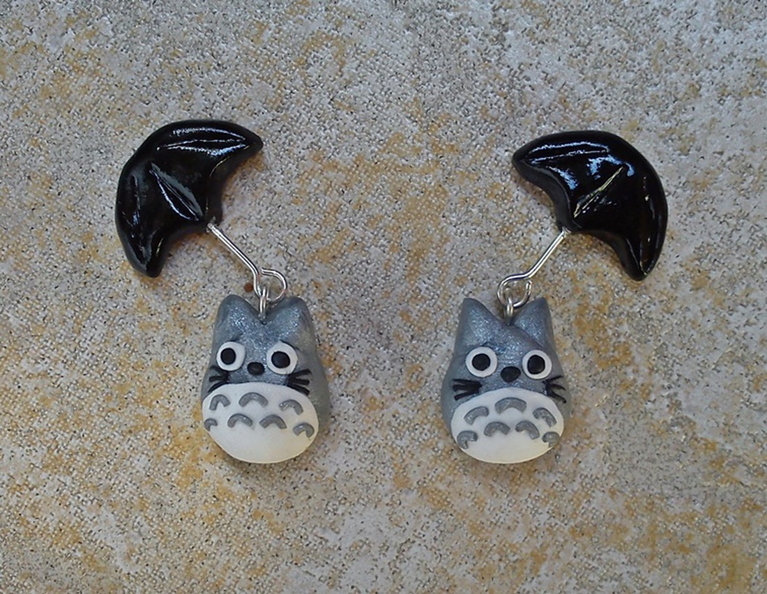 Totoro beszúrós fülbevaló - - Meska.hu Totoro beszúrós fülbevaló - - Meska.hu