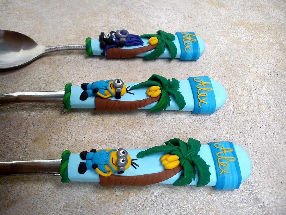 Minion, Gru, banánfás gyermek evőkanál -  - Meska.hu