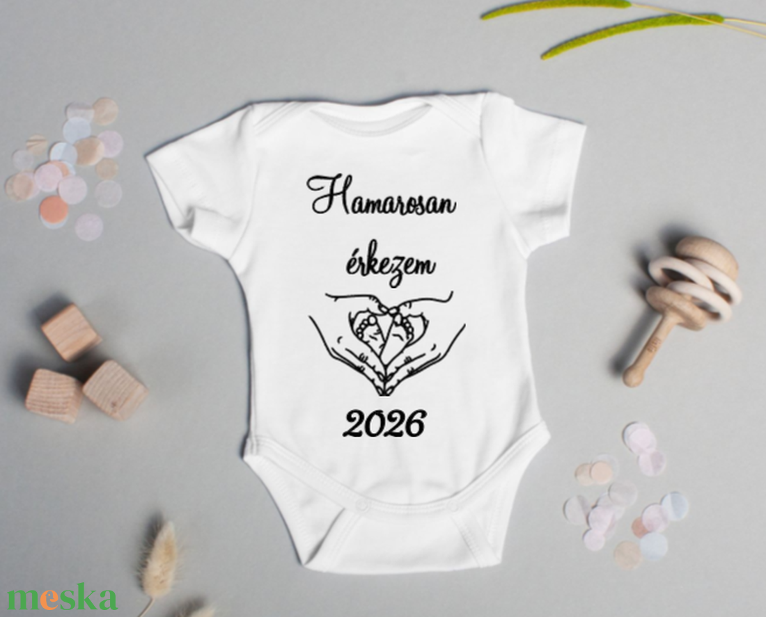 Baba body- Hamarosan érkezem - baba - mama - babaemlékek - bababejelentők - Meska.hu