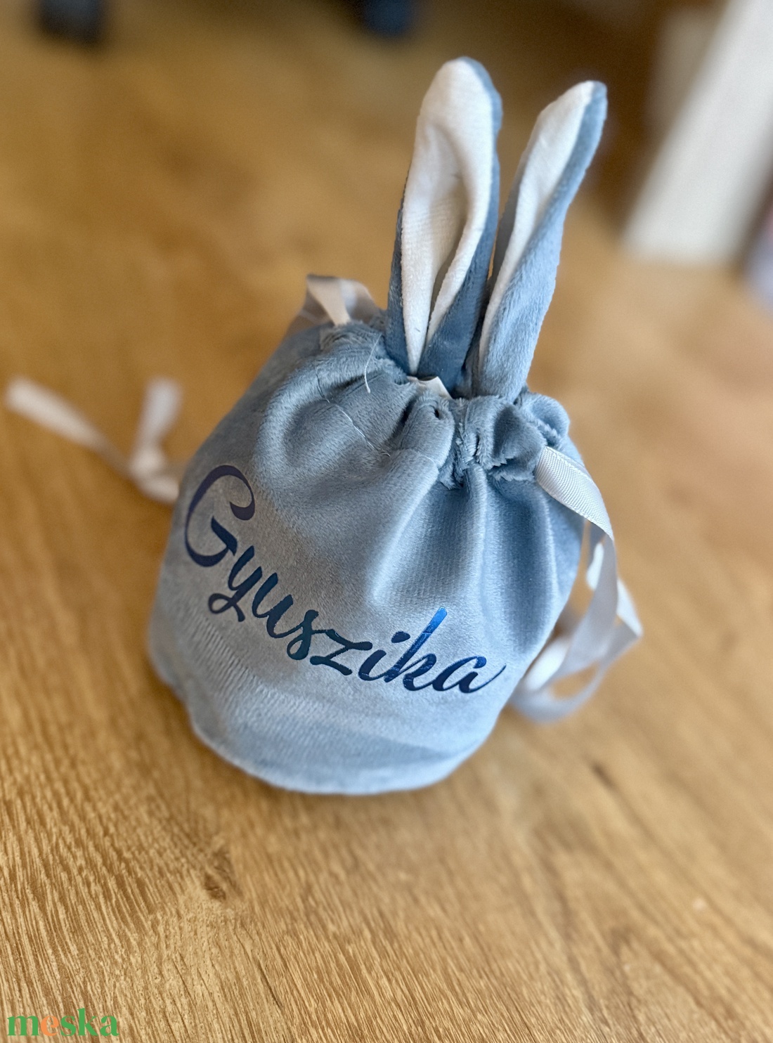 Névre szóló húsvéti nyuszis zsák � egyedi felirattal - ünnepi díszek, dekorációk - húsvéti díszek és dekorációk - húsvéti ajándékátadó - Meska.hu