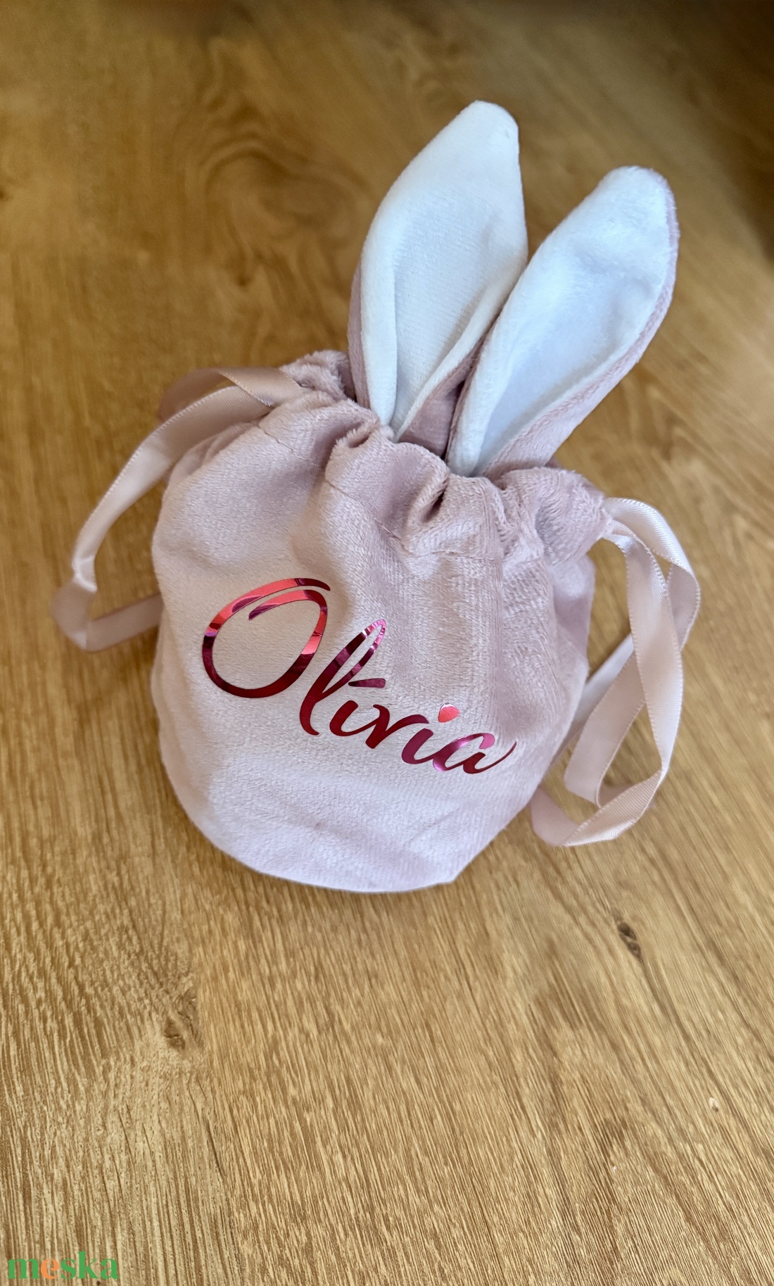 Névre szóló húsvéti nyuszis zsák � egyedi felirattal - ünnepi díszek, dekorációk - húsvéti díszek és dekorációk - húsvéti ajándékátadó - Meska.hu