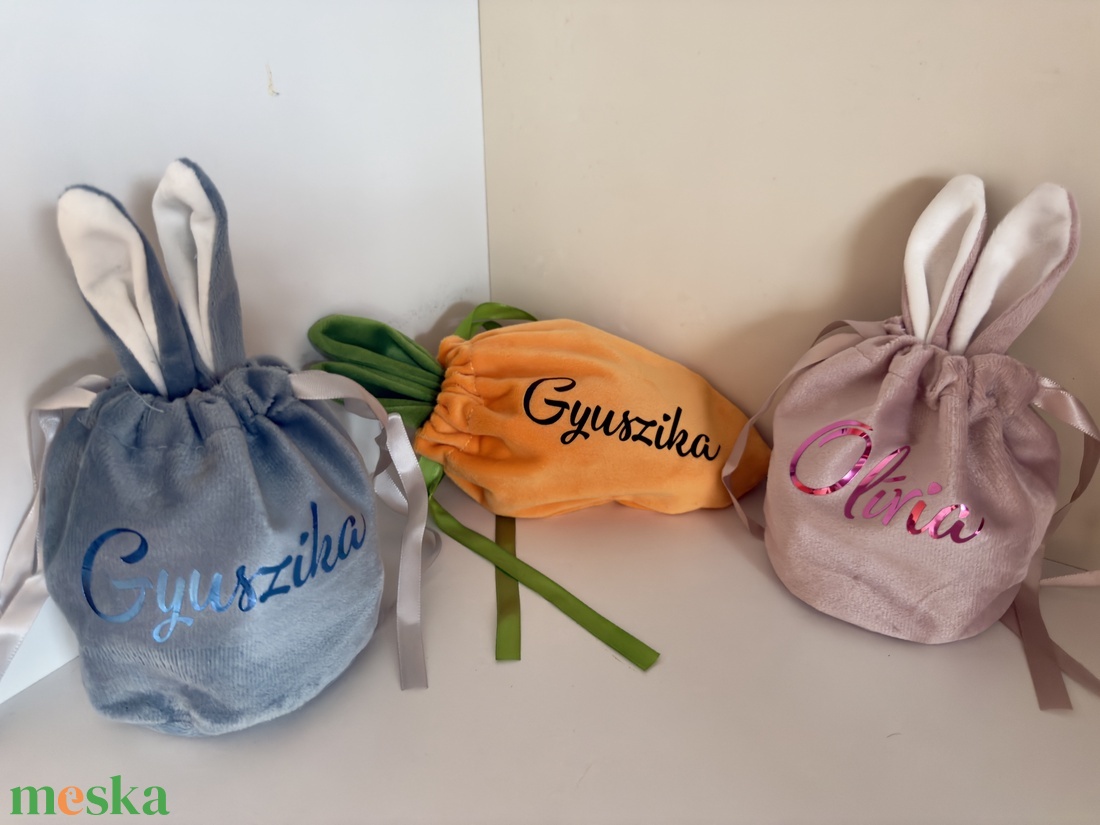 Névre szóló húsvéti nyuszis zsák � egyedi felirattal - ünnepi díszek, dekorációk - húsvéti díszek és dekorációk - húsvéti ajándékátadó - Meska.hu