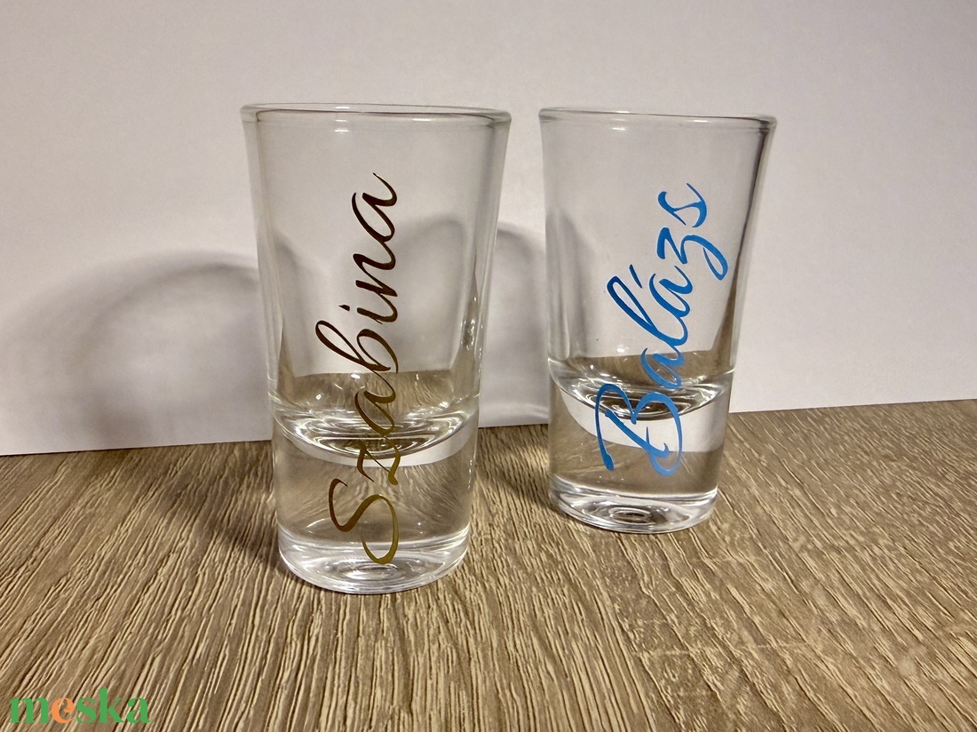 Névre szóló feles pohár  - esküvő - emlék & ajándék - köszönőajándék - Meska.hu