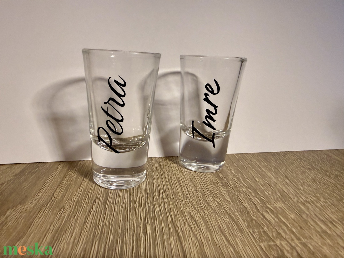 Névre szóló feles pohár  - esküvő - emlék & ajándék - köszönőajándék - Meska.hu