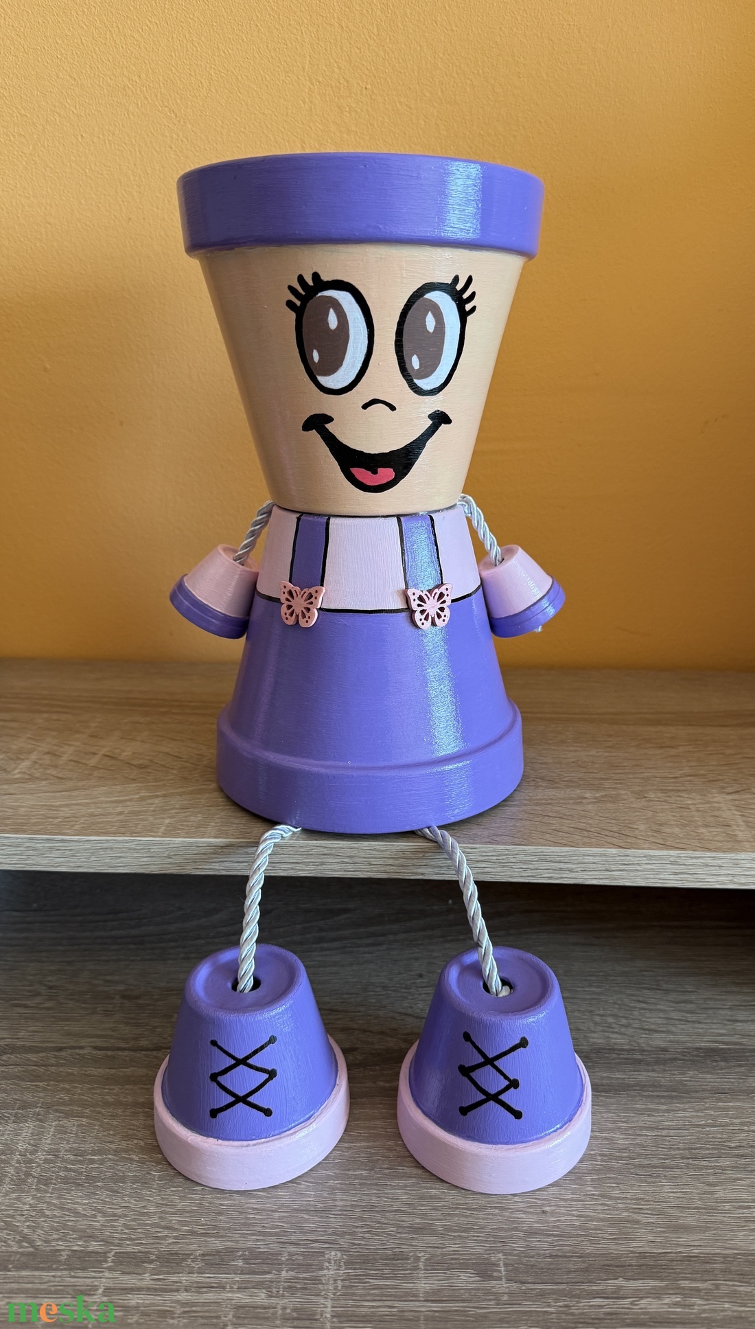 Mosolygós Lila Cserépbaba - otthon & életmód - ház & kert - cserépbaba - Meska.hu