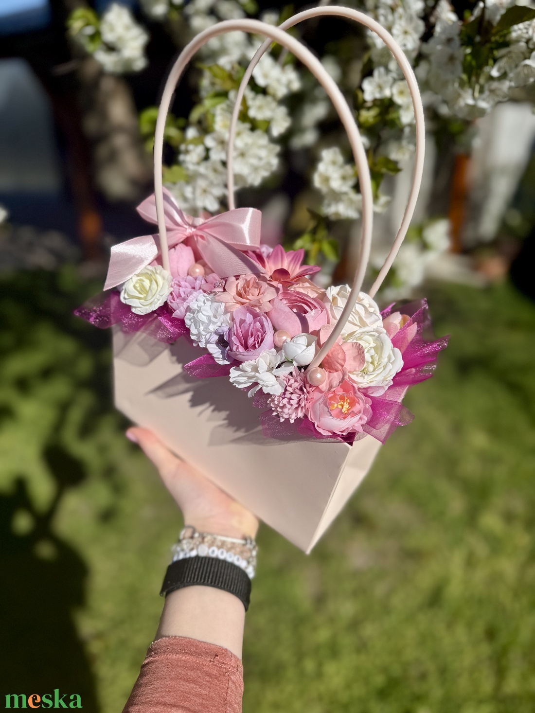 Anyák napi, ballagási virág táska -  - Meska.hu