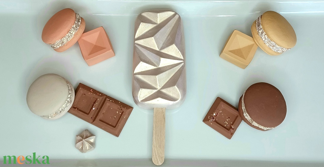 Jégkrém,macaron,bonbon,csoki kerámia porból  - diy (csináld magad) - egységcsomag - Meska.hu