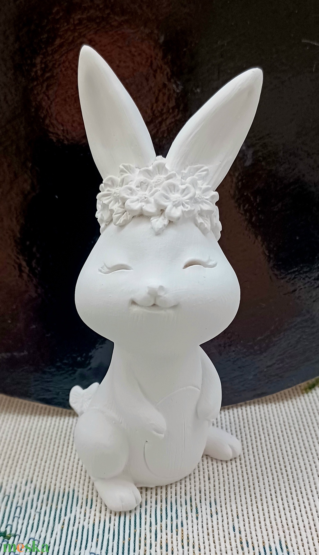 Festhető gipsz nyuszi figura - kellékek & szerszámok - dekorációs kellékek - figurák - Meska.hu