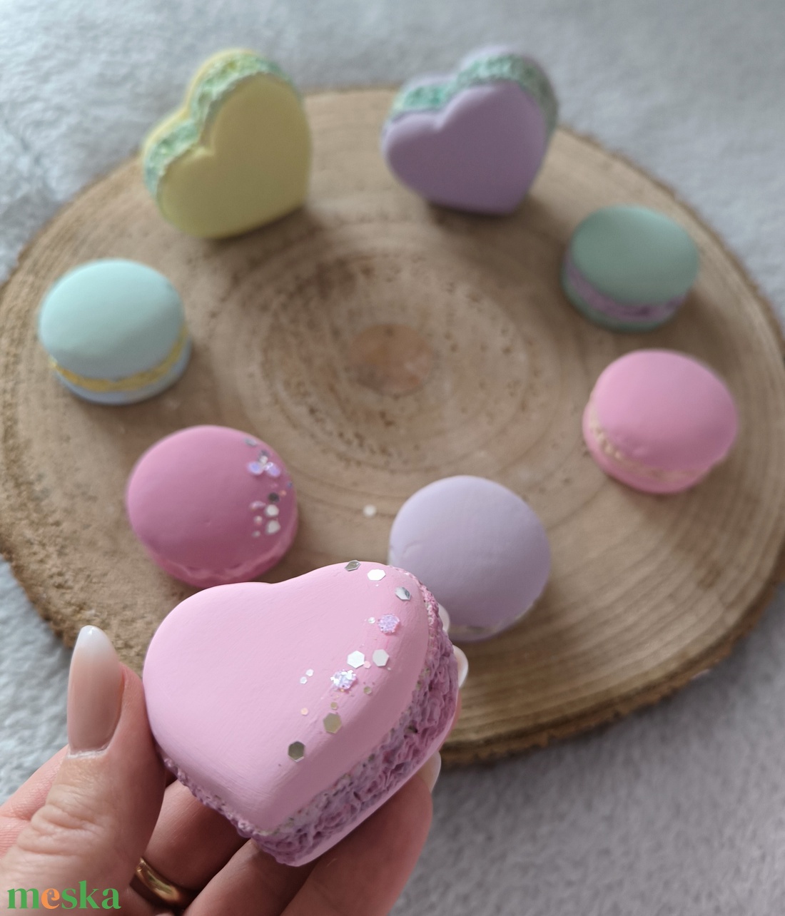 Gipsz macaronok fagyi színekben  - kellékek & szerszámok - dekorációs kellékek - figurák - Meska.hu