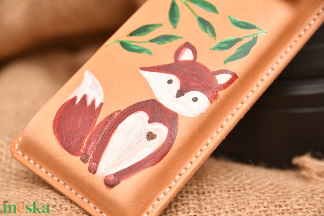 Rókás bőr tolltartó - otthon & életmód - papír, írószer - tolltartó & ceruzatekercs - Meska.hu