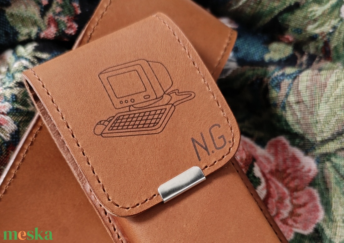 Barna bőr tolltartó - otthon & életmód - papír, írószer - tolltartó & ceruzatekercs - Meska.hu