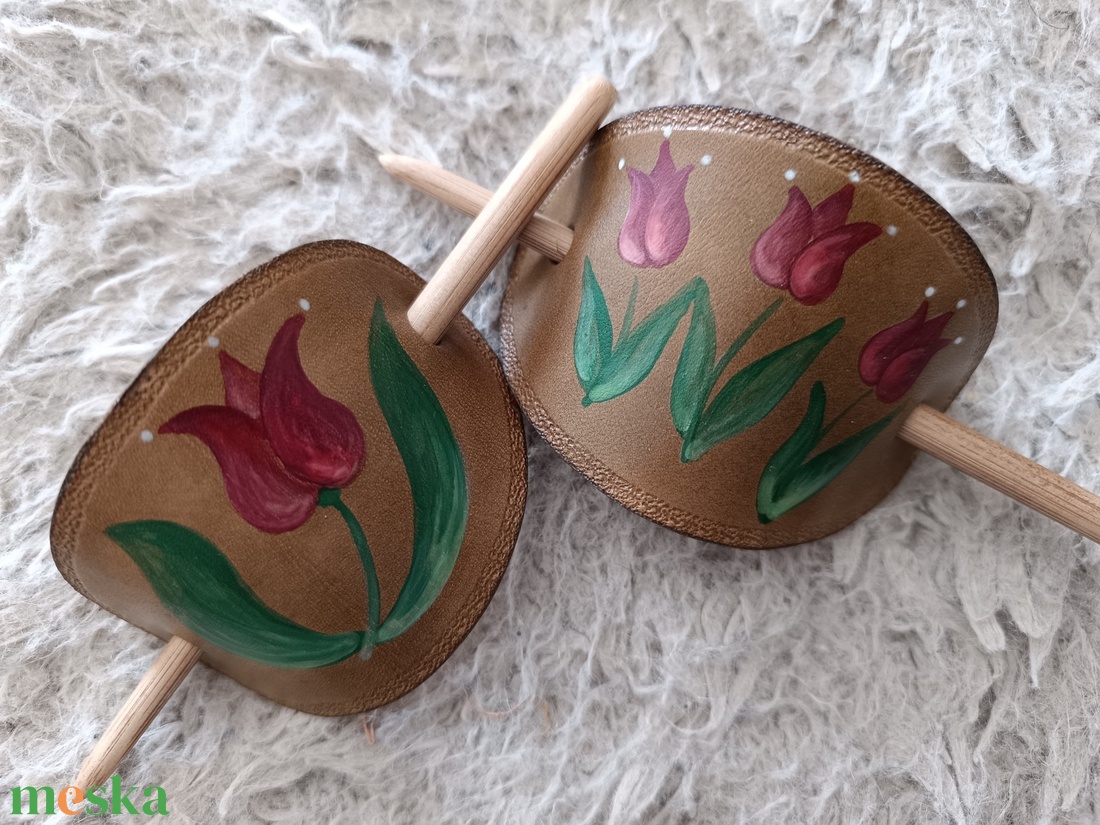 Tulipános hajtűk/ kontytűk - ruha & divat - hajdísz & hajcsat - hajcsat & hajtű - Meska.hu