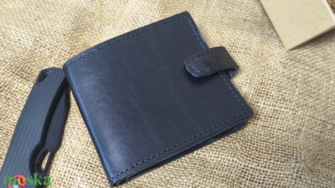 Fekete marhabőr pénztárca - táska & tok - pénztárca & más tok - pénztárca - férfi pénztárca - Meska.hu