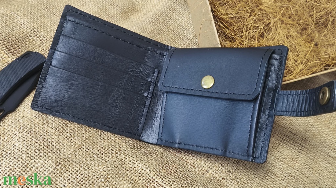 Fekete marhabőr pénztárca - táska & tok - pénztárca & más tok - pénztárca - férfi pénztárca - Meska.hu