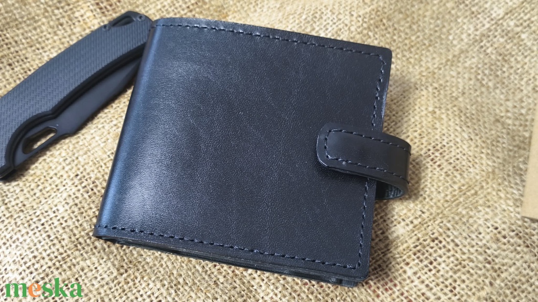 Fekete marhabőr pénztárca - táska & tok - pénztárca & más tok - pénztárca - férfi pénztárca - Meska.hu