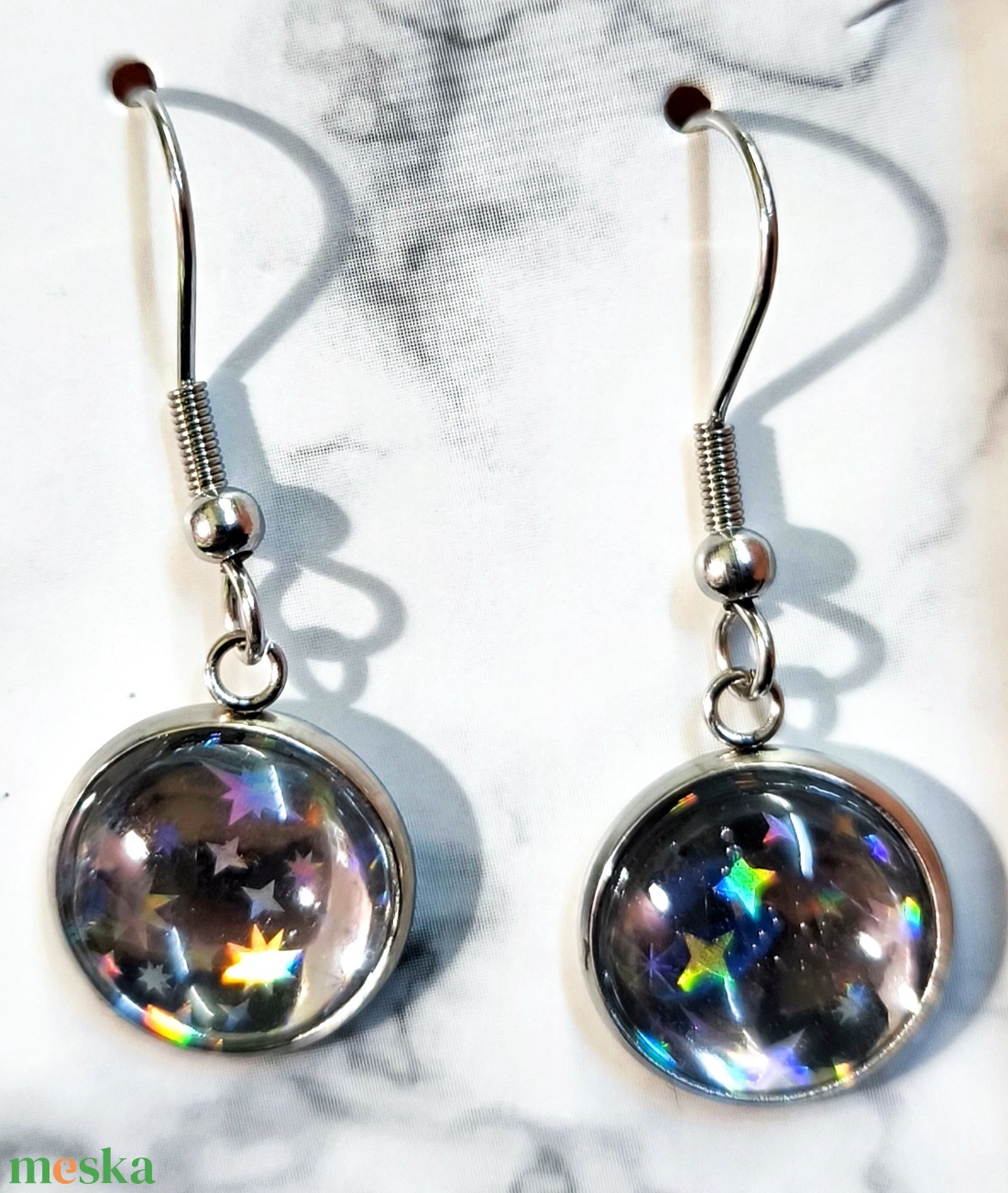 Csillagvarázs lógó fülbevaló  - ékszer - fülbevaló - lógós kerek fülbevaló - Meska.hu Csillagvarázs lógó fülbevaló  - ékszer - fülbevaló - lógós kerek fülbevaló - Meska.hu