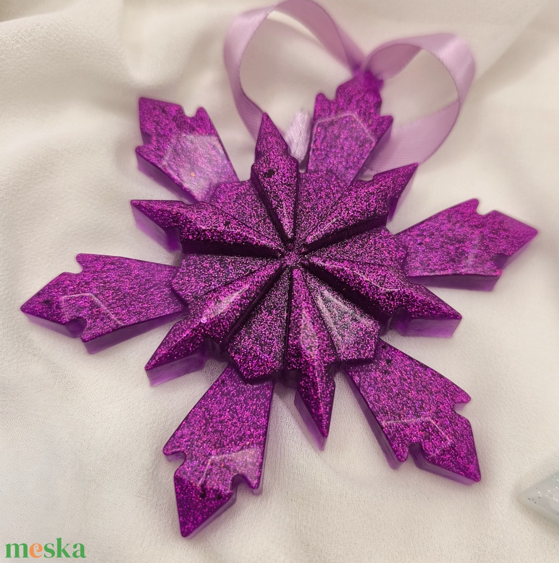 Nagy lila hópehely dísz  - karácsony - karácsonyi lakásdekoráció - karácsonyfadíszek - Meska.hu
