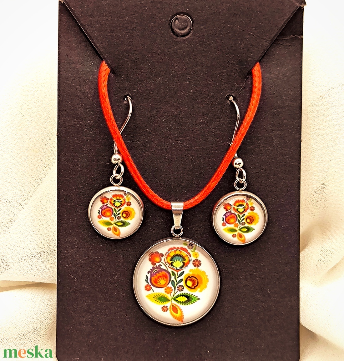Népi motívumos ékszerszett  - ékszer - ékszerszett - Meska.hu