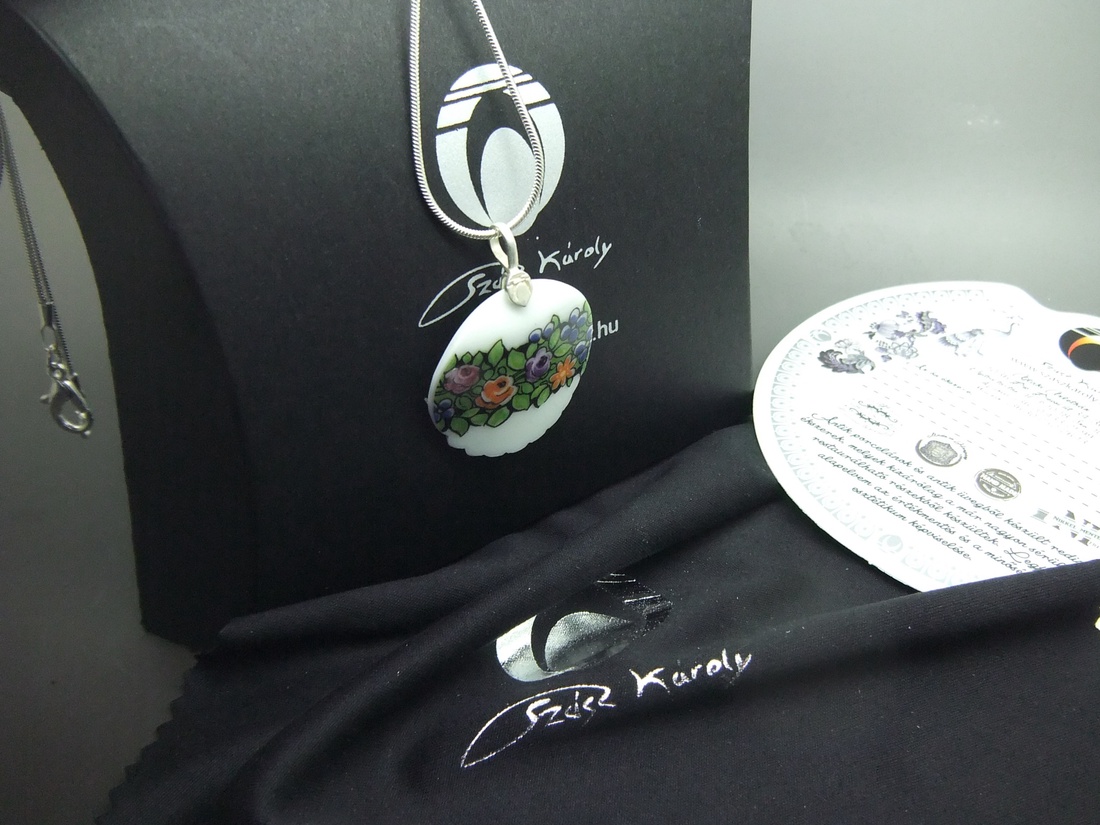 Antik szecessziós porcelán kiöntőből csiszolt medál -  - Meska.hu