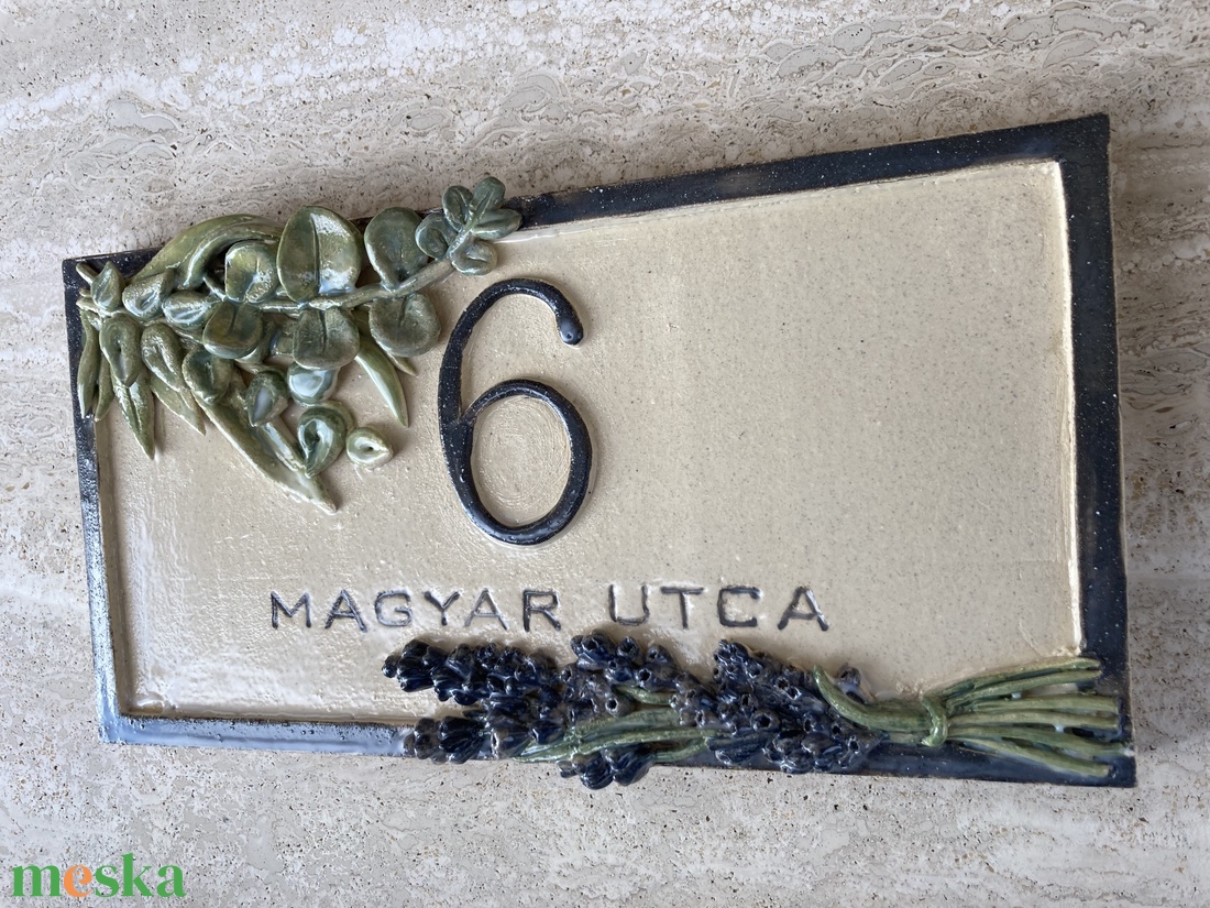 Magyar utca 6 házszámtábla levendulával, eukaliptusz ággal - otthon & életmód - ház & kert - házszám - Meska.hu Magyar utca 6 házszámtábla levendulával, eukaliptusz ággal - otthon & életmód - ház & kert - házszám - Meska.hu