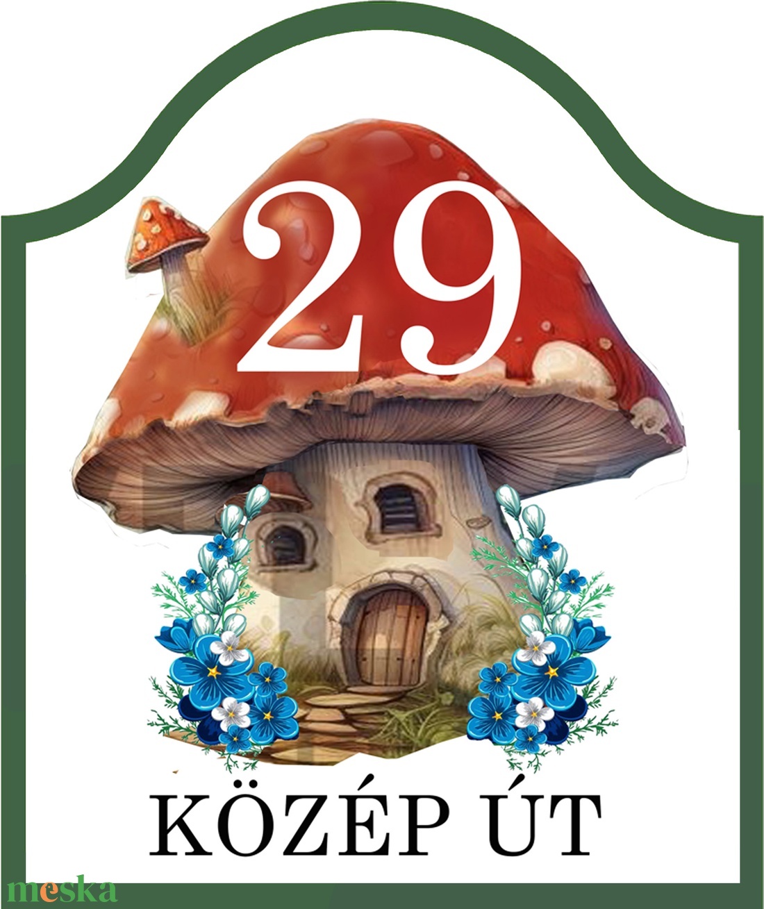 Gombás házszámtábla bajuszforma - otthon & életmód - ház & kert - házszám - Meska.hu