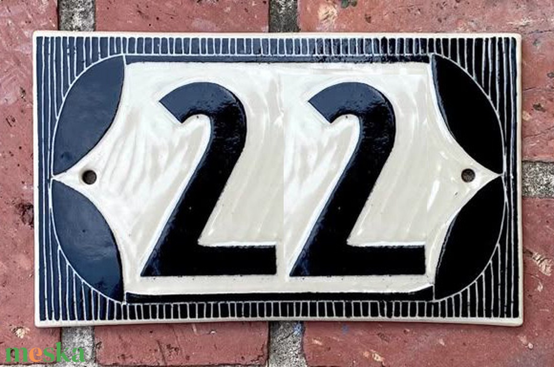 Téglalap formájú házszámtábla - otthon & életmód - ház & kert - házszám - Meska.hu