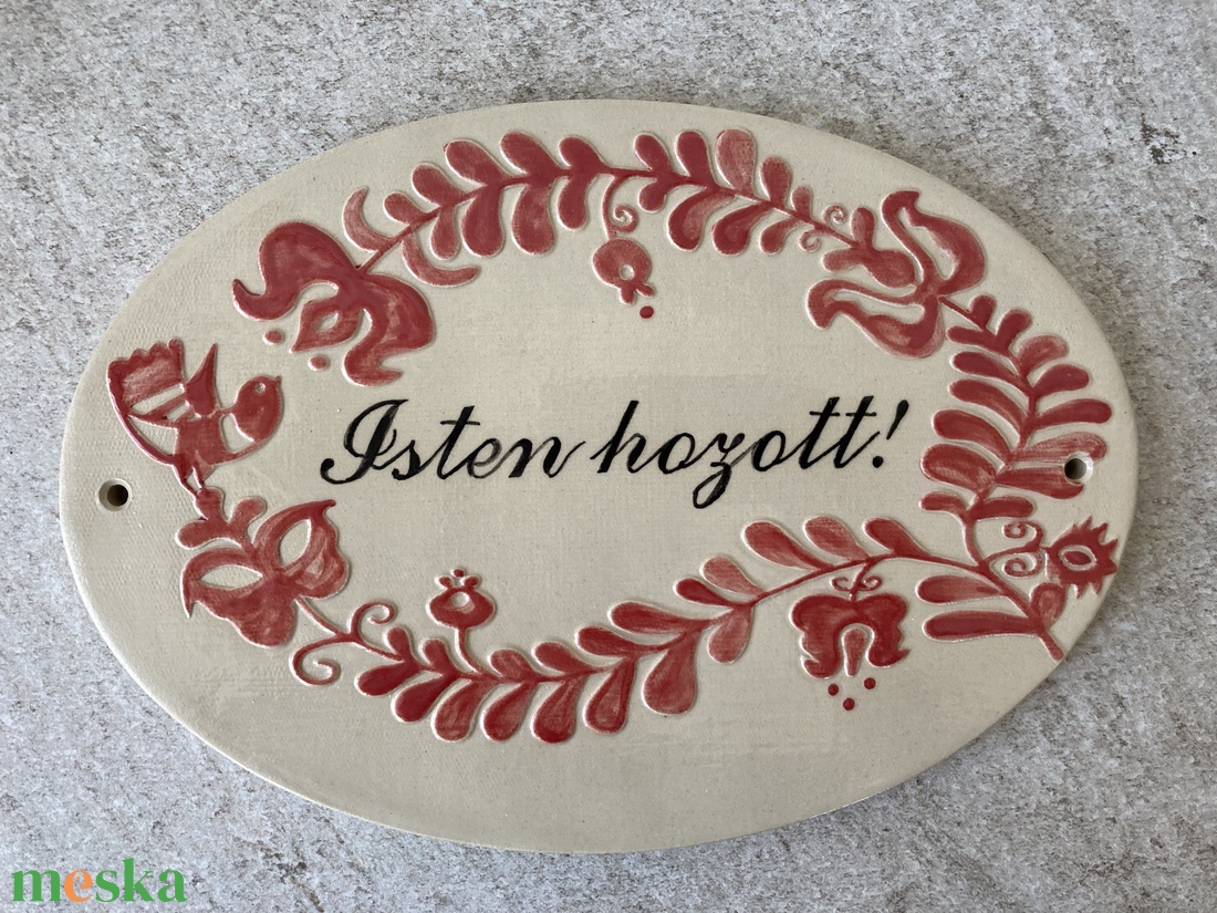 Ovális formájú Isten hozott! Felirat, népies mintával - otthon & életmód - ház & kert - házszám - Meska.hu Ovális formájú Isten hozott! Felirat, népies mintával - otthon & életmód - ház & kert - házszám - Meska.hu