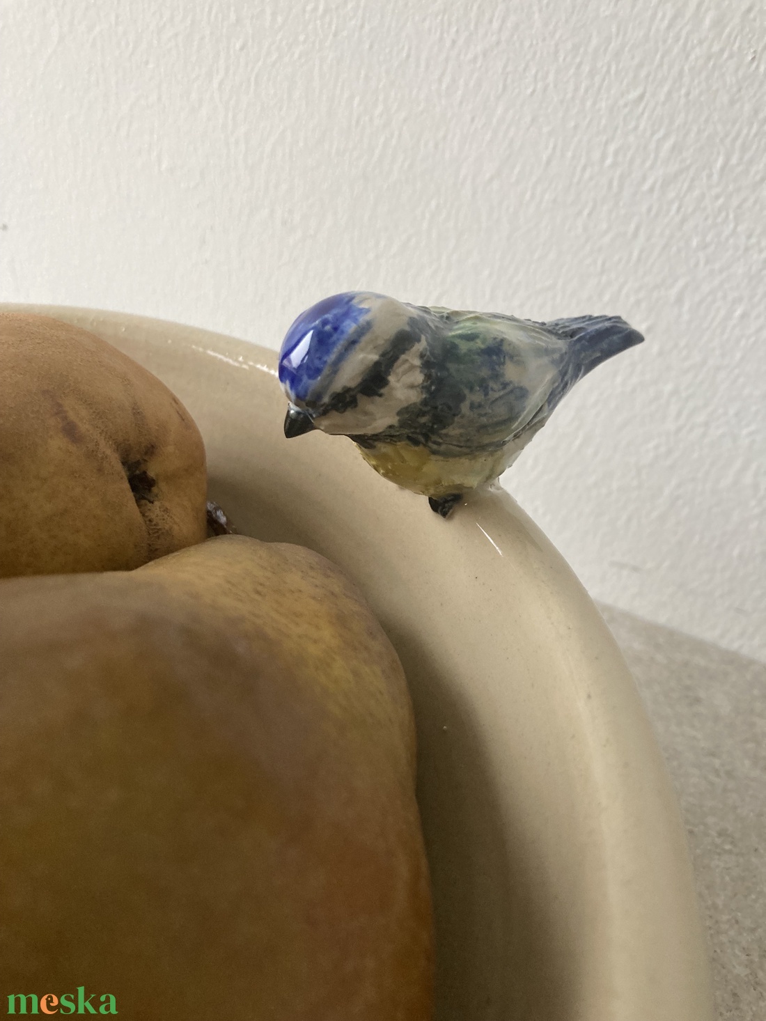 Kékcinegés gyümölcsös tál, kínáló - otthon & életmód - konyhafelszerelés, tálalás - tálalás - kínálótál - Meska.hu