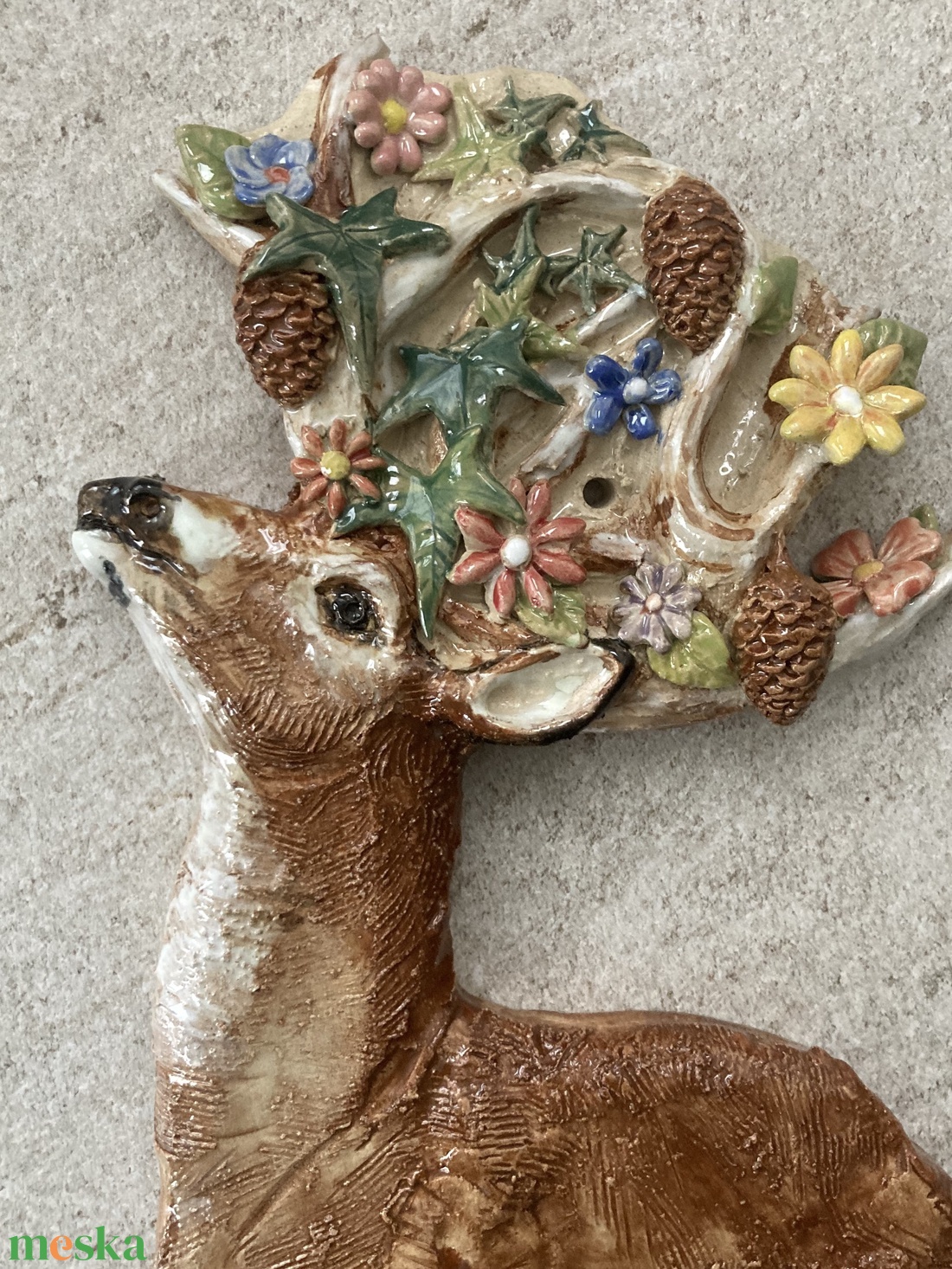 Szarvas, épületkerámia, dekoráció - otthon & életmód - ház & kert - házszám - Meska.hu