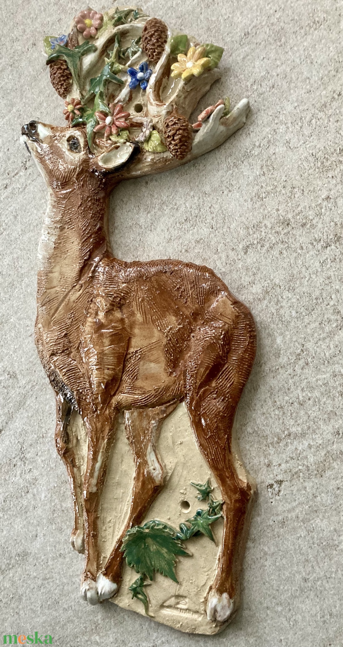 Szarvas, épületkerámia, dekoráció - otthon & életmód - ház & kert - házszám - Meska.hu