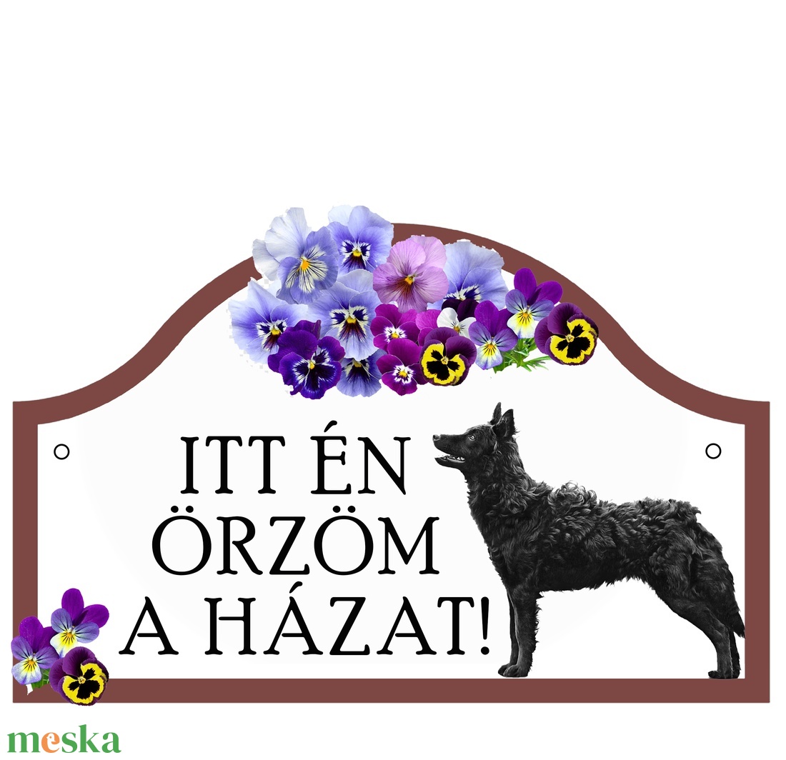 Itt én őrzöm a házat! Figyelemfelkeltő mudis tábla - otthon & életmód - ház & kert - házszám - Meska.hu