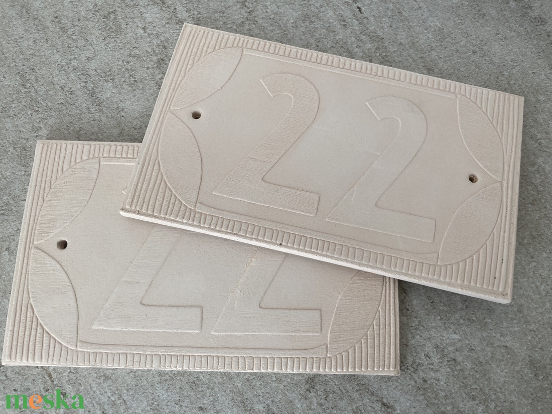Téglalap formájú házszámtábla számmal - otthon & életmód - ház & kert - házszám - Meska.hu