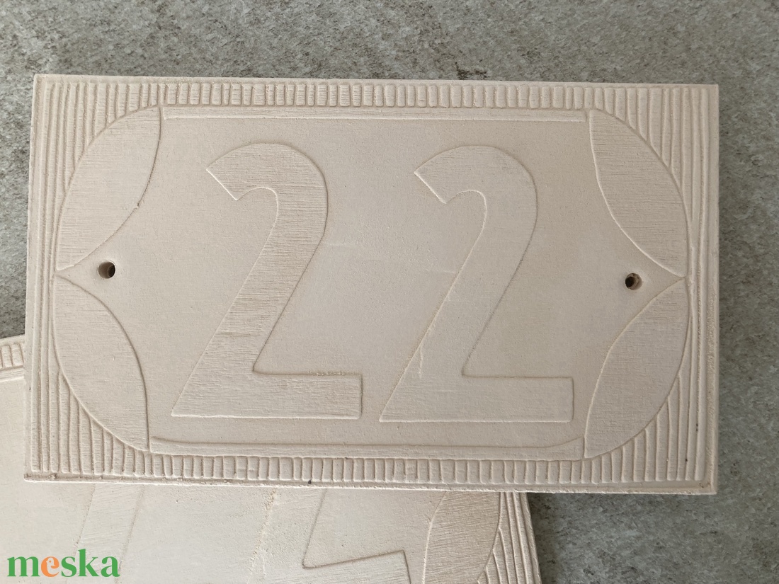 Téglalap formájú házszámtábla számmal - otthon & életmód - ház & kert - házszám - Meska.hu