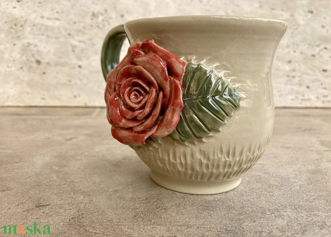 Rózsás bögre - otthon & életmód - konyhafelszerelés, tálalás - tálalás - bögre & csésze - Meska.hu