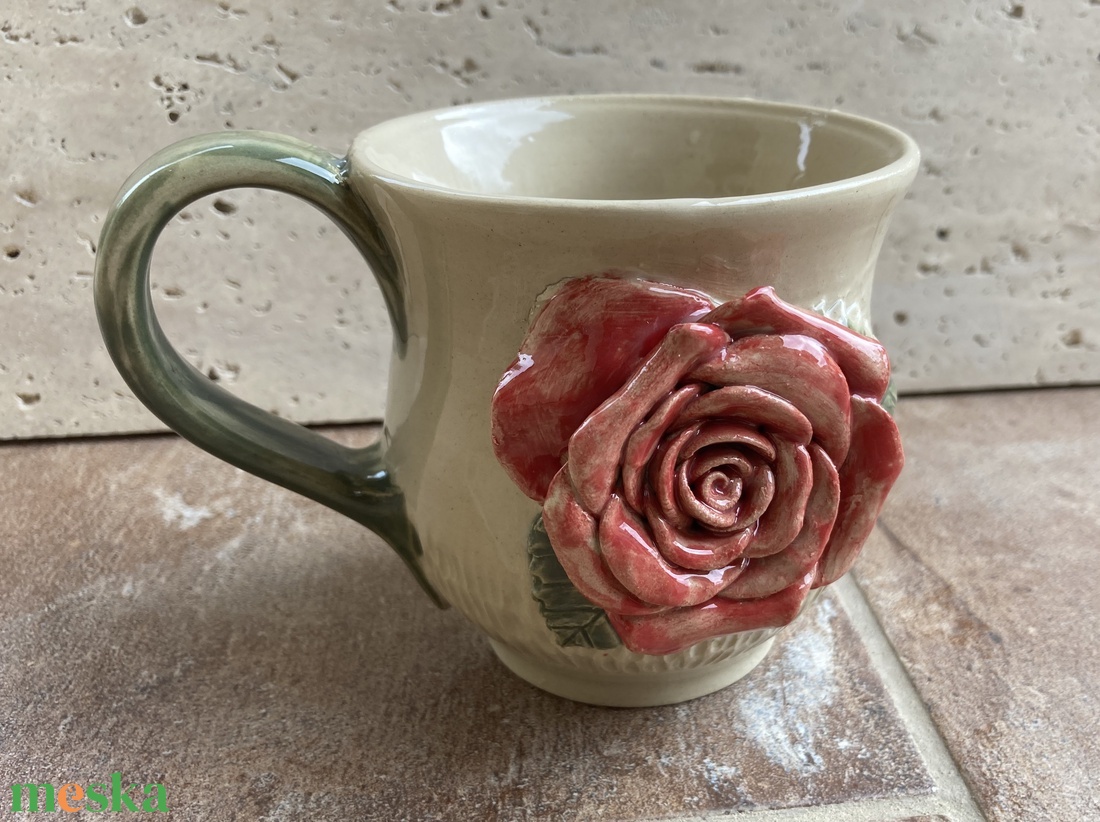 Rózsás bögre - otthon & életmód - konyhafelszerelés, tálalás - tálalás - bögre & csésze - Meska.hu