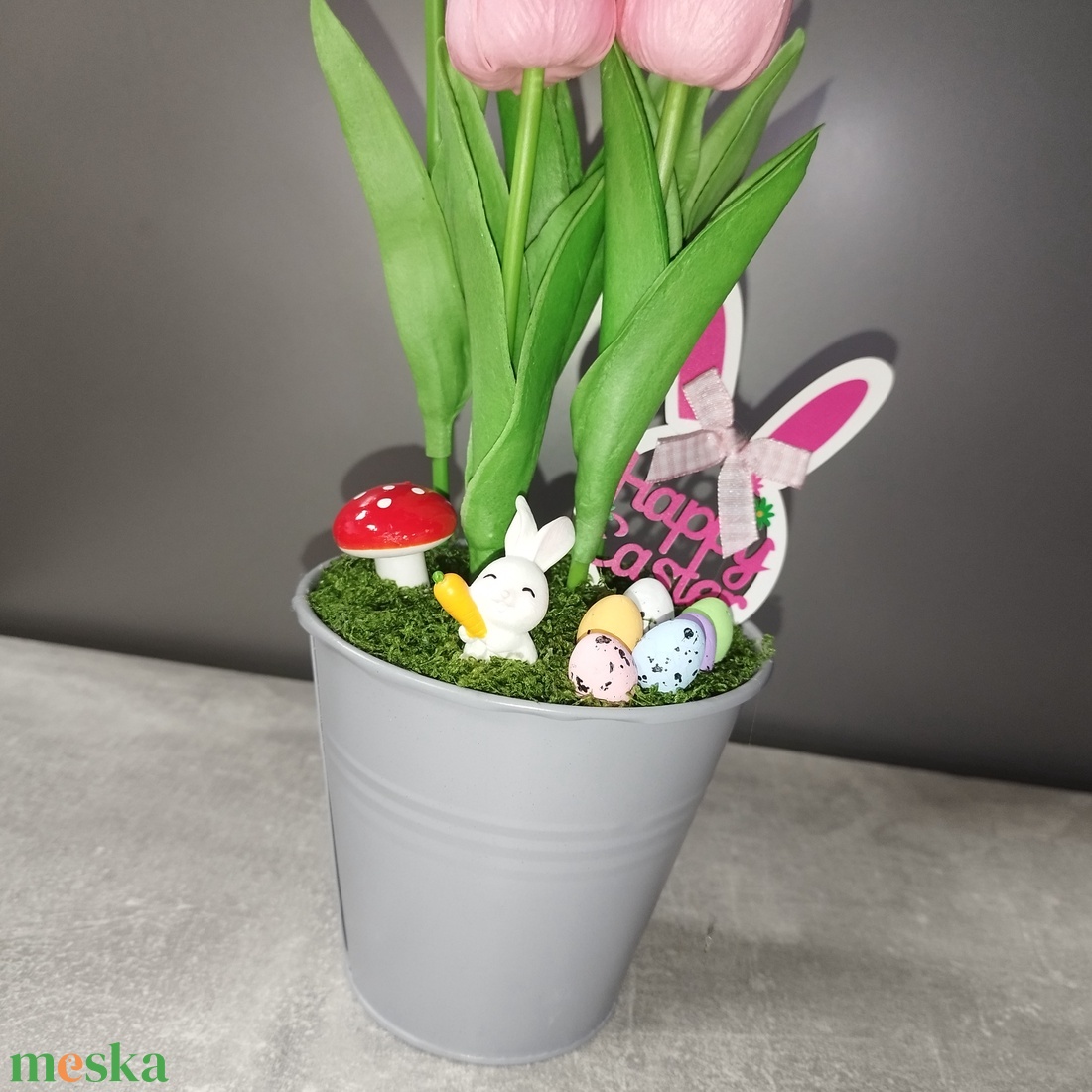 Húsvéti asztali dísz vödörben - ünnepi díszek, dekorációk - húsvéti díszek és dekorációk - húsvéti asztaldíszek - Meska.hu