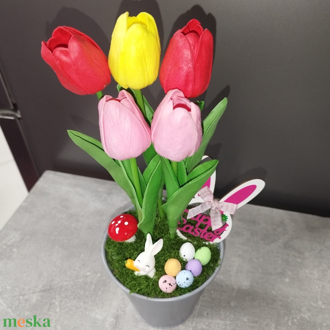 Húsvéti asztali dísz vödörben - ünnepi díszek, dekorációk - húsvéti díszek és dekorációk - húsvéti asztaldíszek - Meska.hu