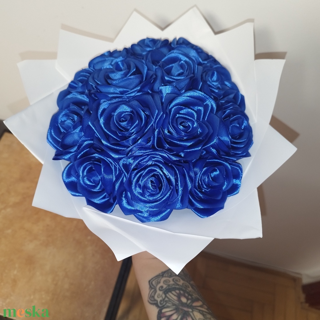 Királykék rózsa csokor  - otthon & életmód - virágdekoráció - virágok - virágcsokor - Meska.hu